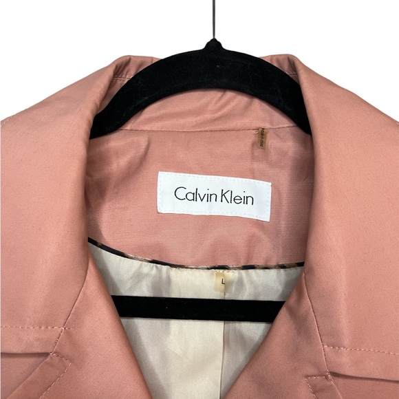 Calvin Klein | Salmon Belted Trench Coat Size L - Picture 4 of 8